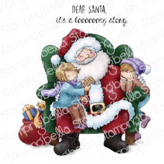 TINY TOWNIES ON SANTA'S LAP rubber stamp